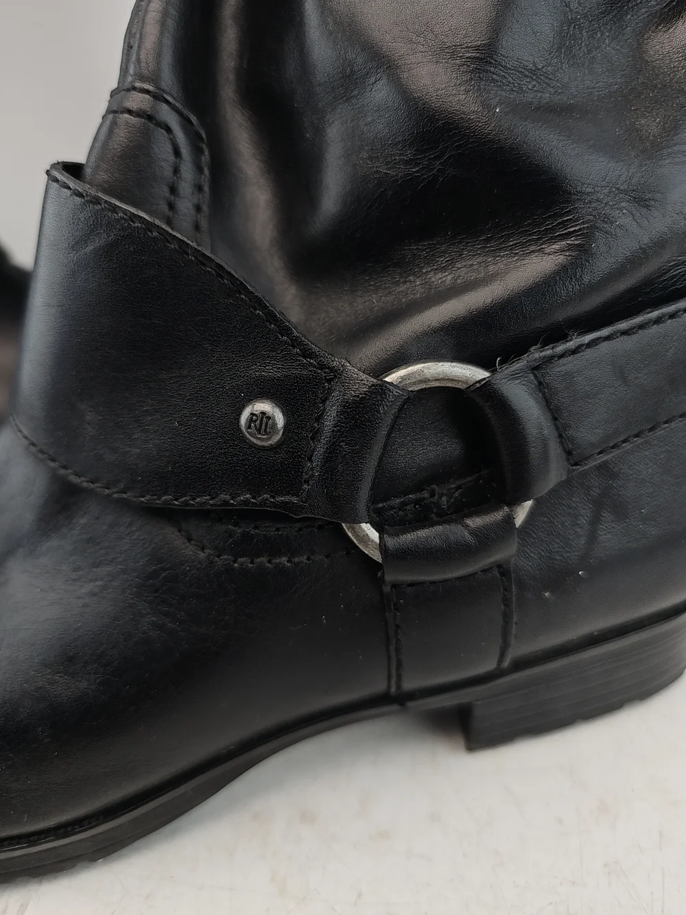 Lauren Ralph Lauren Black Leather Riding Boots